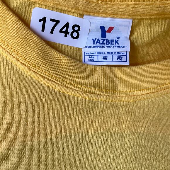 Yazbek Men Short Sleeve T-shirt size 2XL,Yellow,John Beer Puerto Vallarta Mexico - Picture 6 of 8